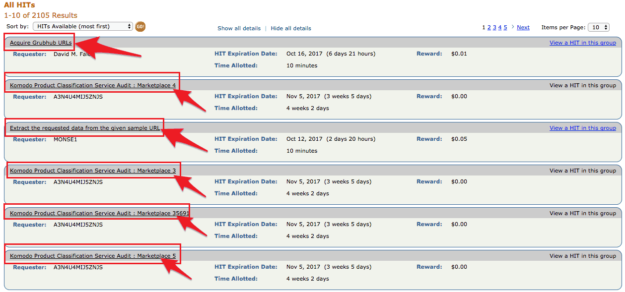 Amazon Aechanical Turk Screenshoot-2 Amazon Aechanical Turk Screenshoot-1