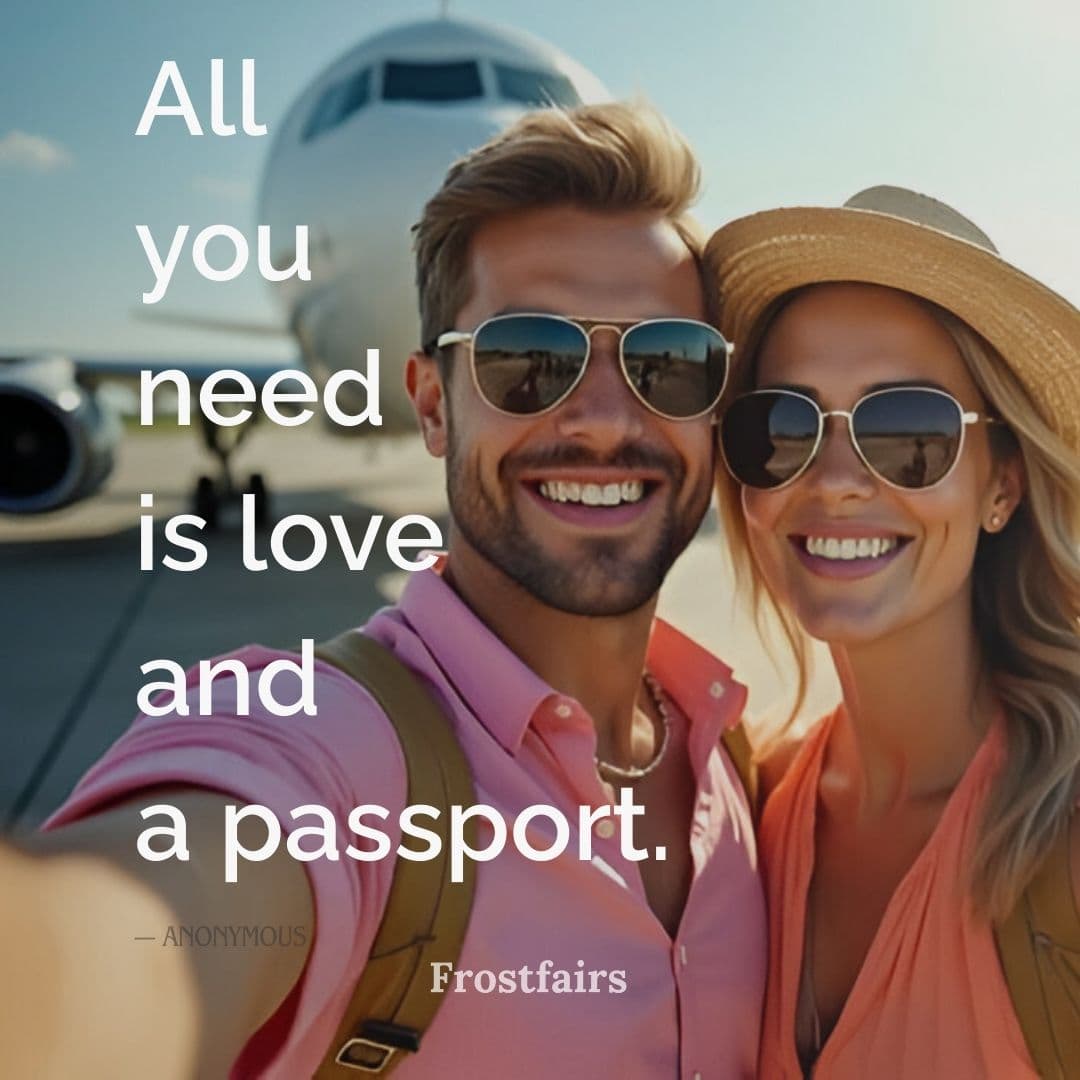 Passport and Travel Caption Cheeky travel quote for social media abroad posts