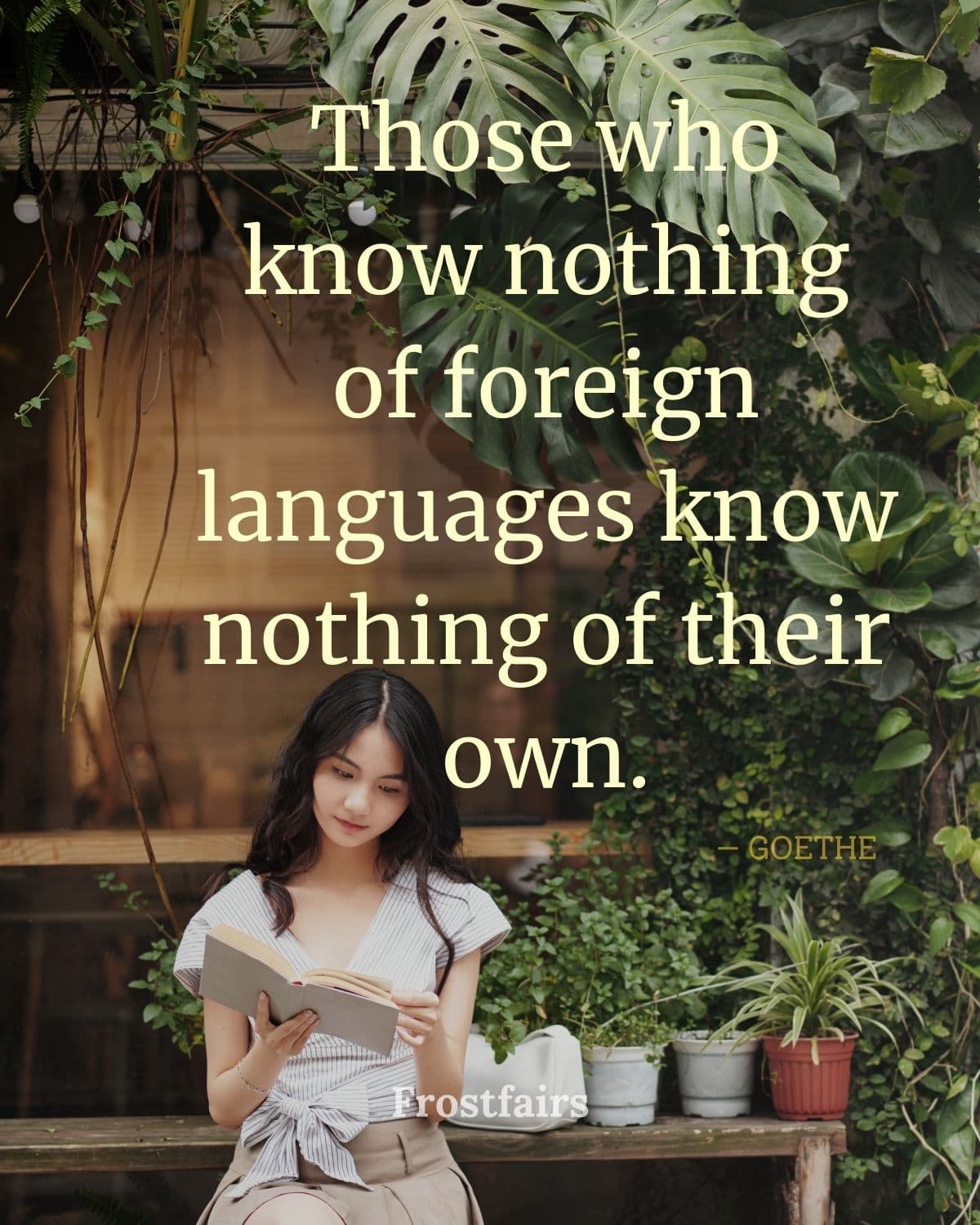 Language and Travel Quote by Goethe Inspirational quote about learning languages through study abroad