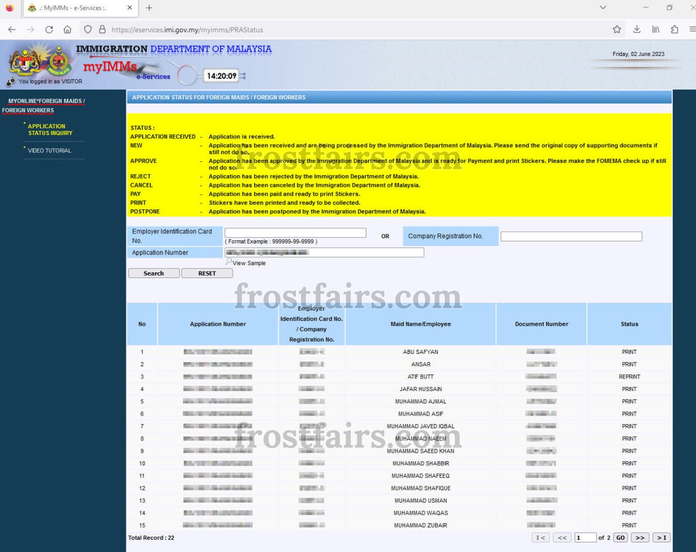 How to Visa Check Malaysia for Foreign Workers Results Screen How to Visa Check Malaysia for Foreign Workers Results Screen
