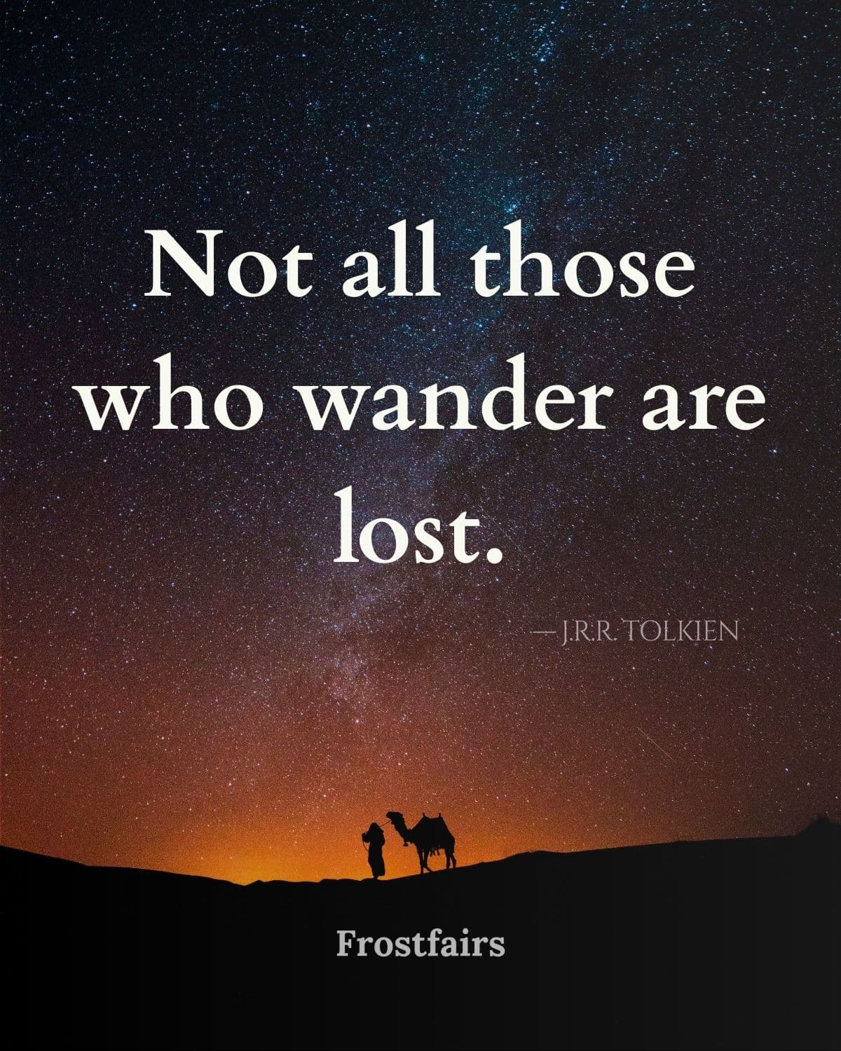 Wanderlust Quote by Tolkien Tolkien’s quote about wanderers inspiring life in abroad